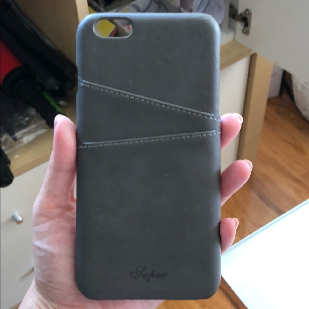 Grey Leather Iphone 6+ Case